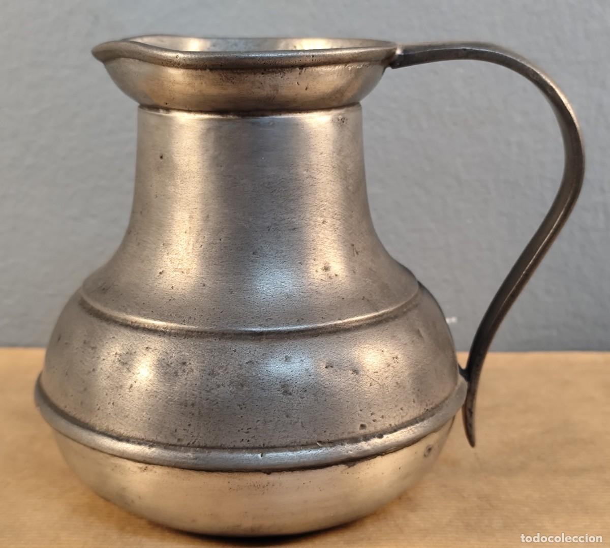 Antig&uuml;edades: Jarra de esta&ntilde;o Zinn Italy 95% Pewter &middot; punzones italianos