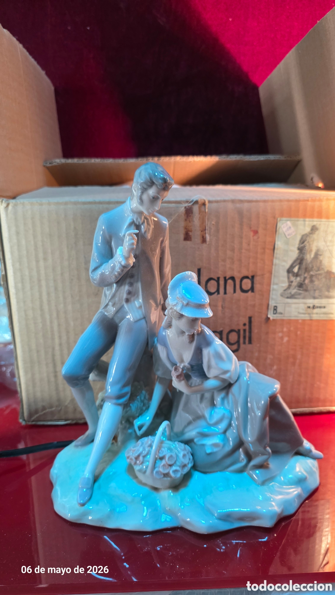 Antig&uuml;edades: Grupo porcelana lladro pareja galante campestre