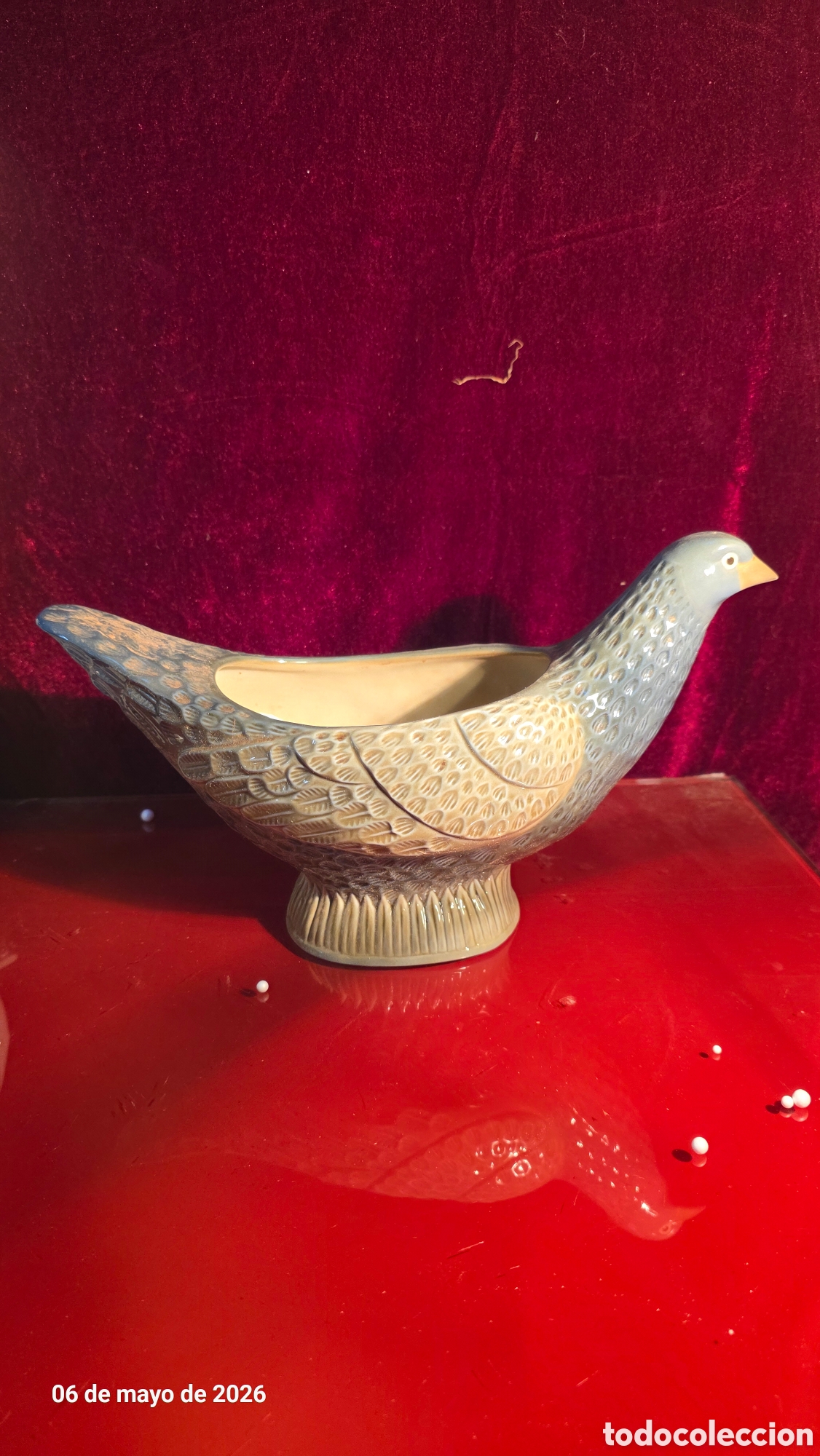 Antig&uuml;edades: Jarron paloma porcelana lladro