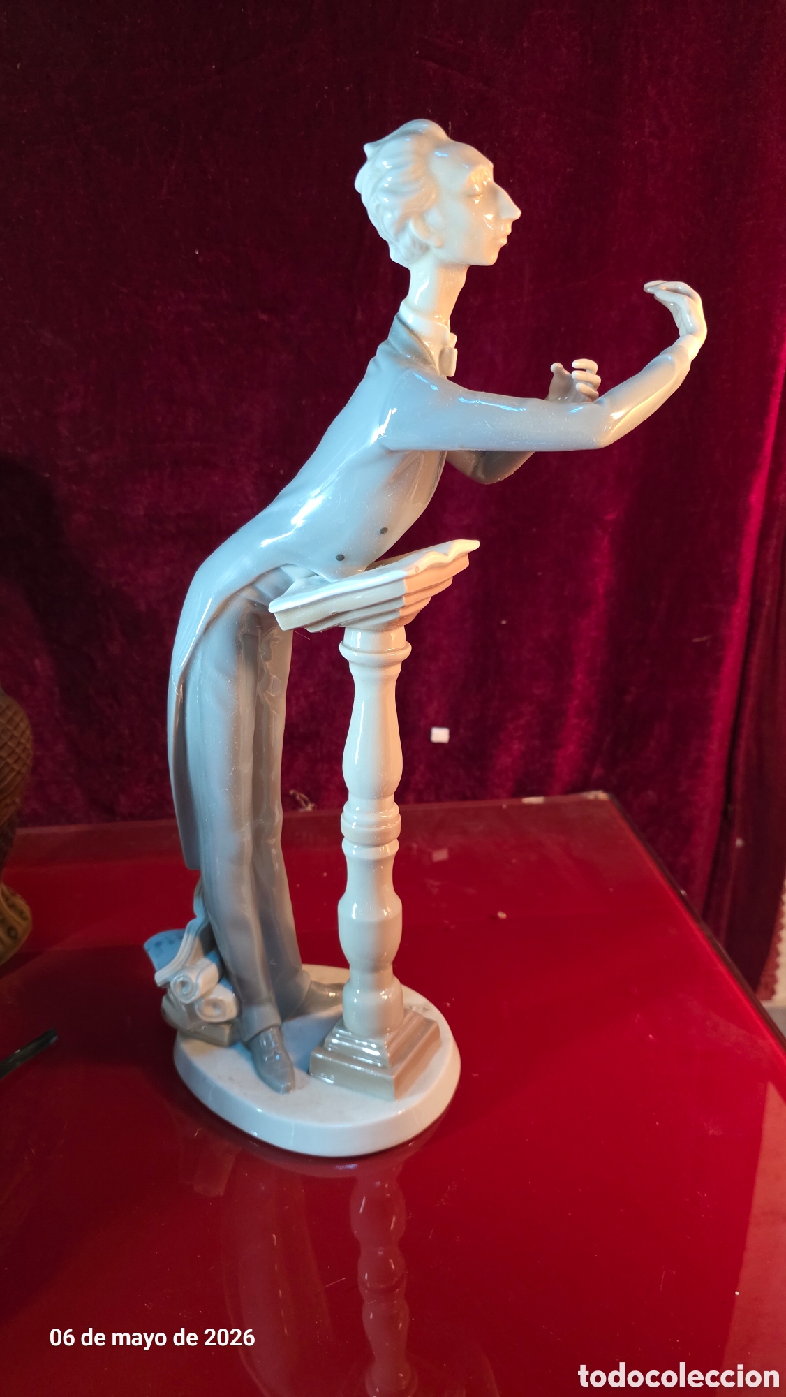 Antig&uuml;edades: Figura director orquesta porcelana lladro