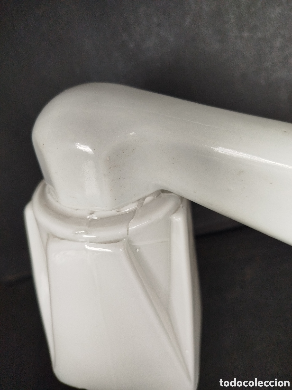 Antig&uuml;edades: LAMPARA APLIQUE DE BA&Ntilde;O D&Eacute;CO. LOZA Y OPALINA - Foto 8
