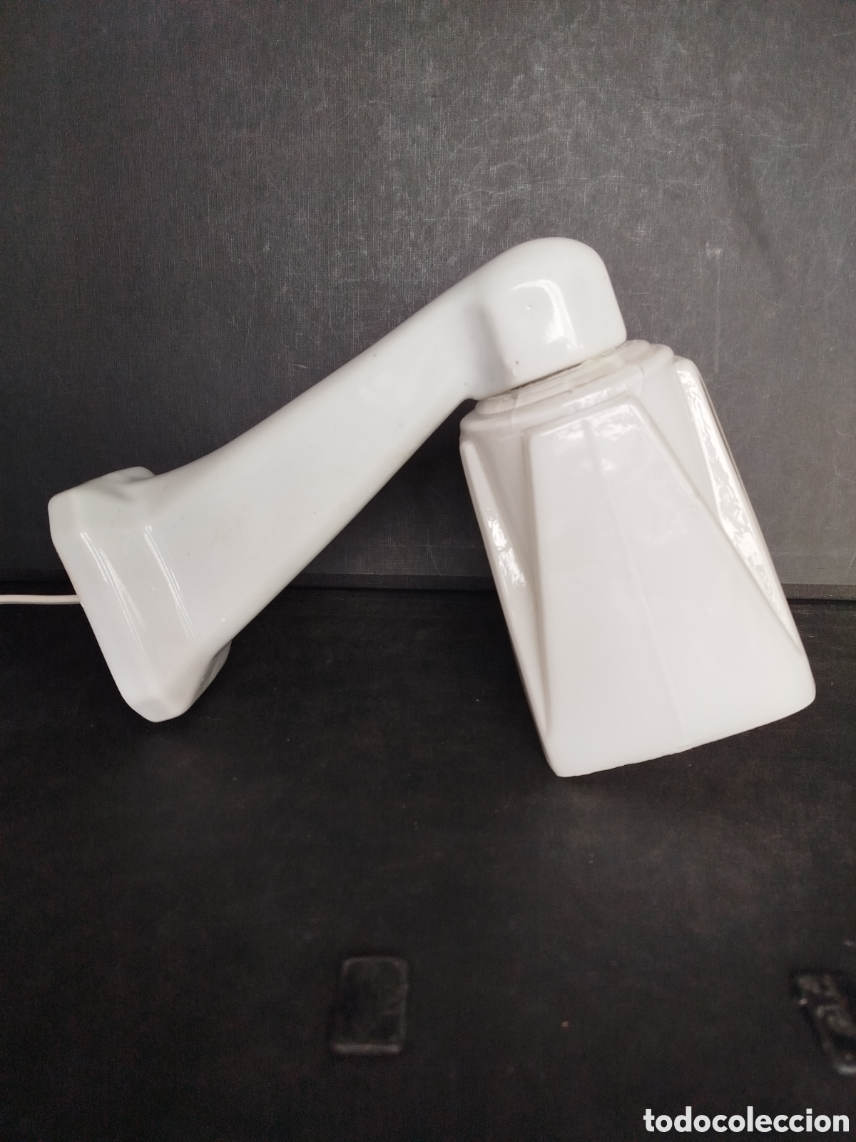 Antig&uuml;edades: LAMPARA APLIQUE DE BA&Ntilde;O D&Eacute;CO. LOZA Y OPALINA - Foto 4