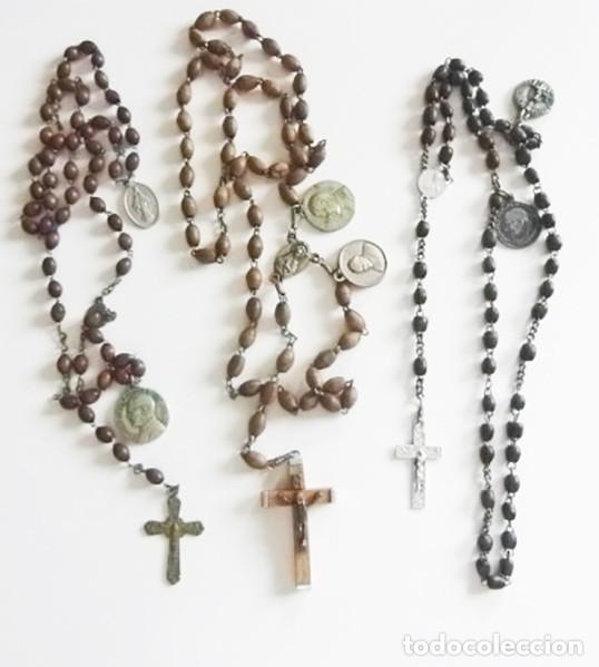 Antig&uuml;edades: LOTE DE ROSARIOS CON CRUZ Y MEDALLAS MEDALLITAS RELIGI&Oacute;N CRISTIANA CRISTIANISMO MEDALLITA LA VIRGEN