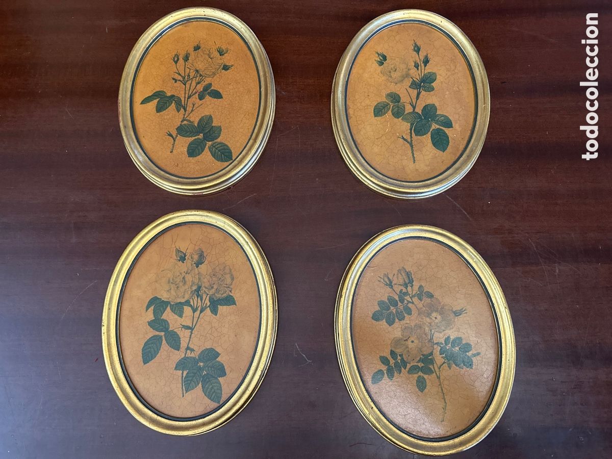 Antig&uuml;edades: LOTE DE 4 MARCOS OVALADOS AL PAN DE ORO