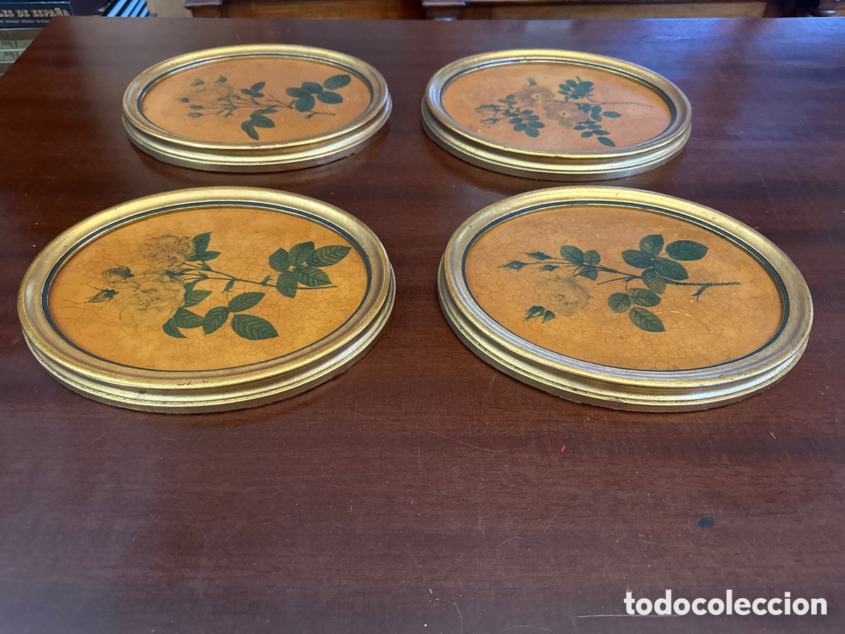 Antig&uuml;edades: LOTE DE 4 MARCOS OVALADOS AL PAN DE ORO - Foto 9