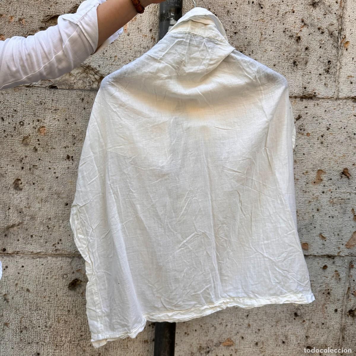 Antig&uuml;edades: Cuello infantil o capa peinador de peluquero, lino, p. s. XX - Espa&ntilde;a