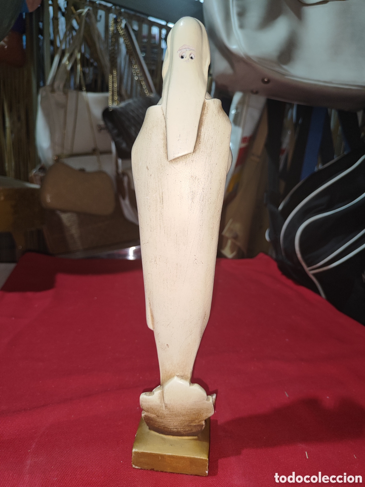 Antig&uuml;edades: Virgen milagrosa poderosa a&ntilde;os 80 de pasta de madera Olot - Foto 3