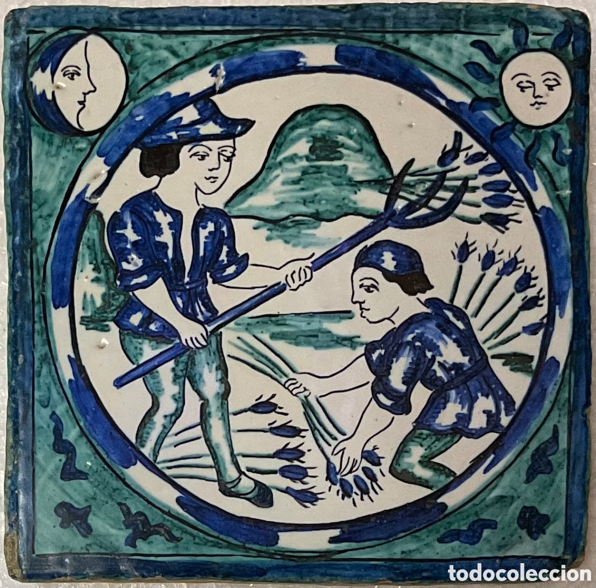 Antig&uuml;edades: Azulejo - Calendario agr&iacute;cola