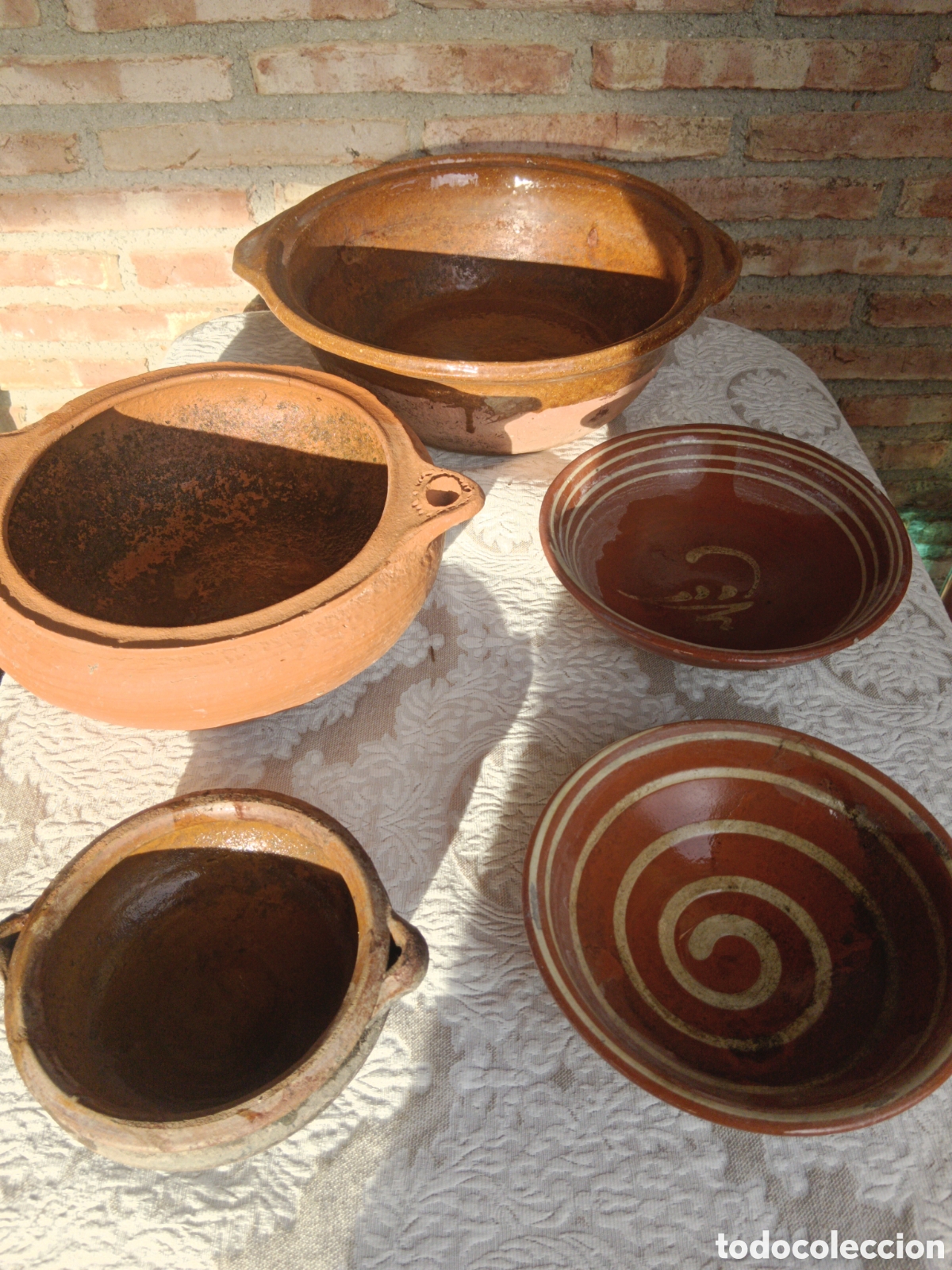 Antig&uuml;edades: Antiguos lebrillos de ceramica barro