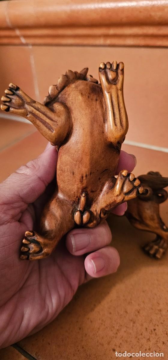 Antig&uuml;edades: Preciosa pareja perros foo de madera - Foto 2