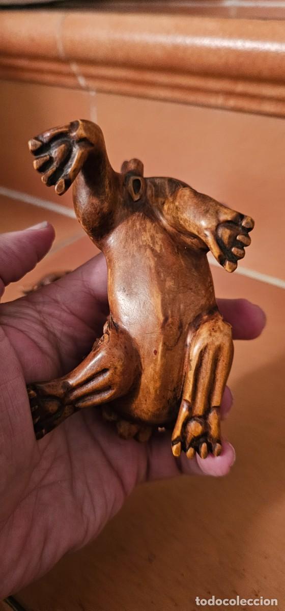 Antig&uuml;edades: Preciosa pareja perros foo de madera - Foto 4
