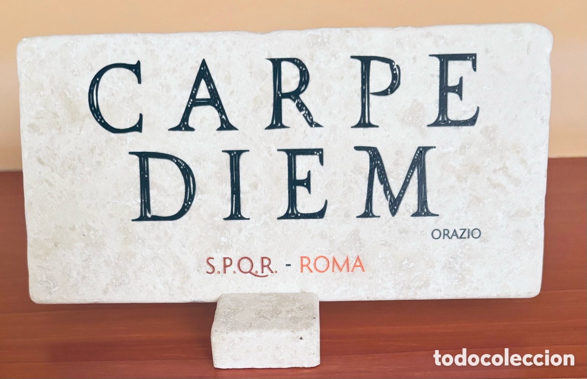 Antig&uuml;edades: Placa decorativa &ldquo;Carpe Diem&rdquo;