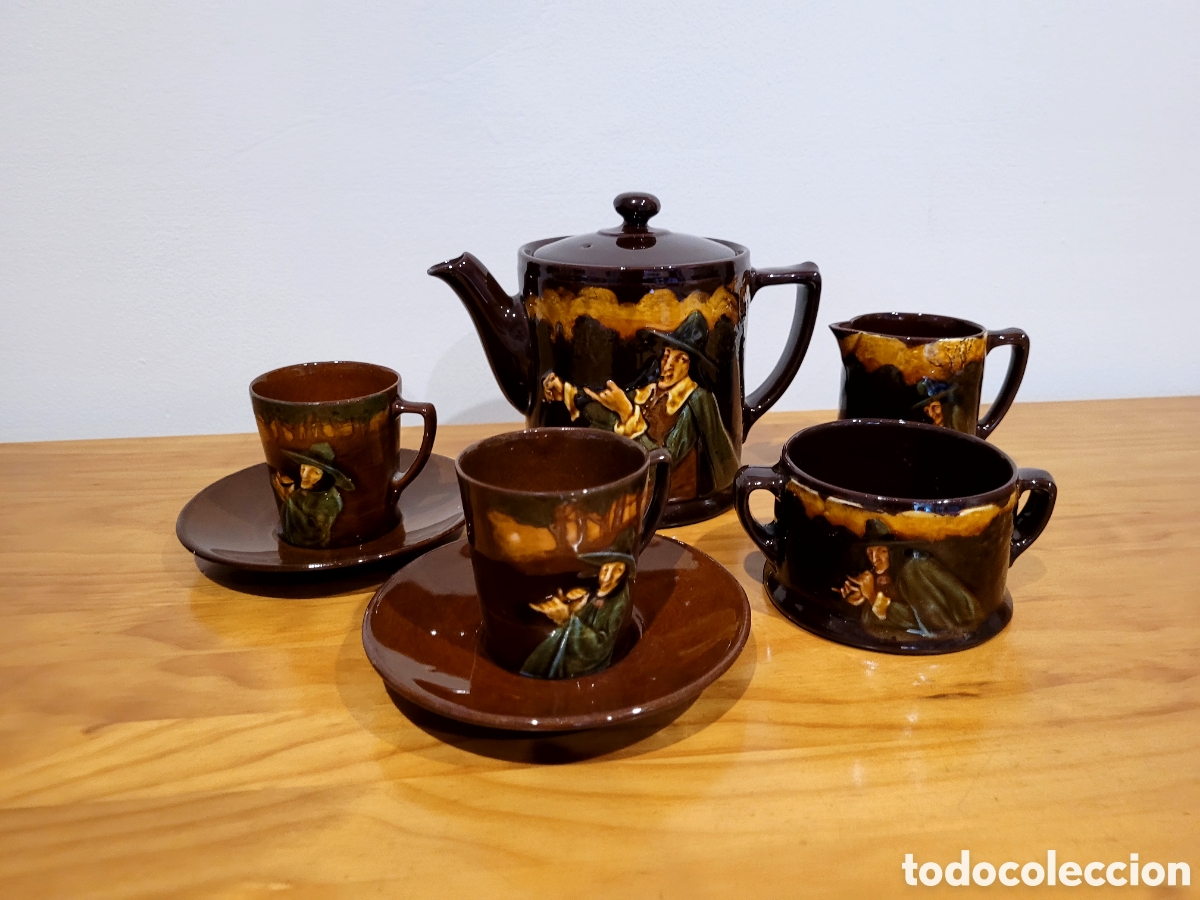 Antig&uuml;edades: Juego de cafe Royal Doulton Kingsware