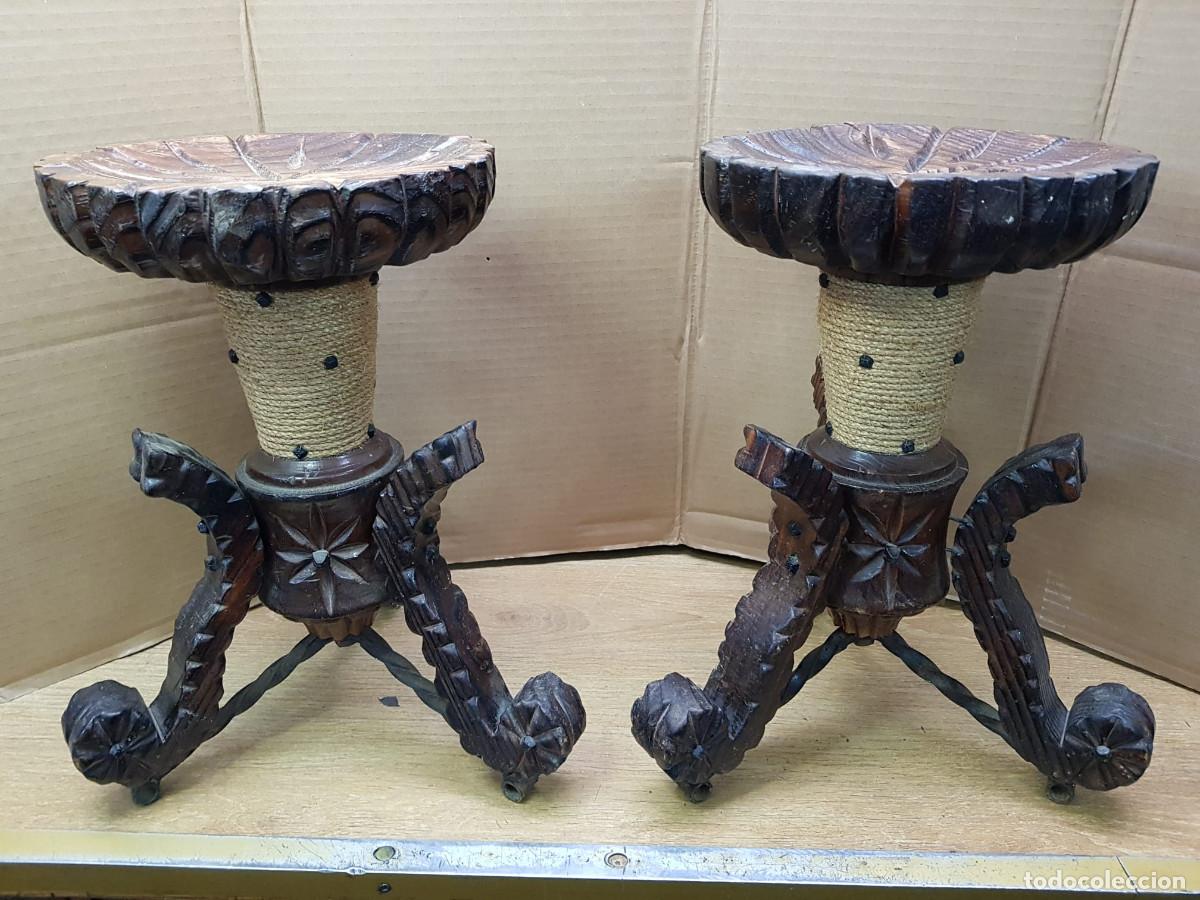 Antig&uuml;edades: PAREJA DE ANTIGUOS PEDESTALES - Foto 1