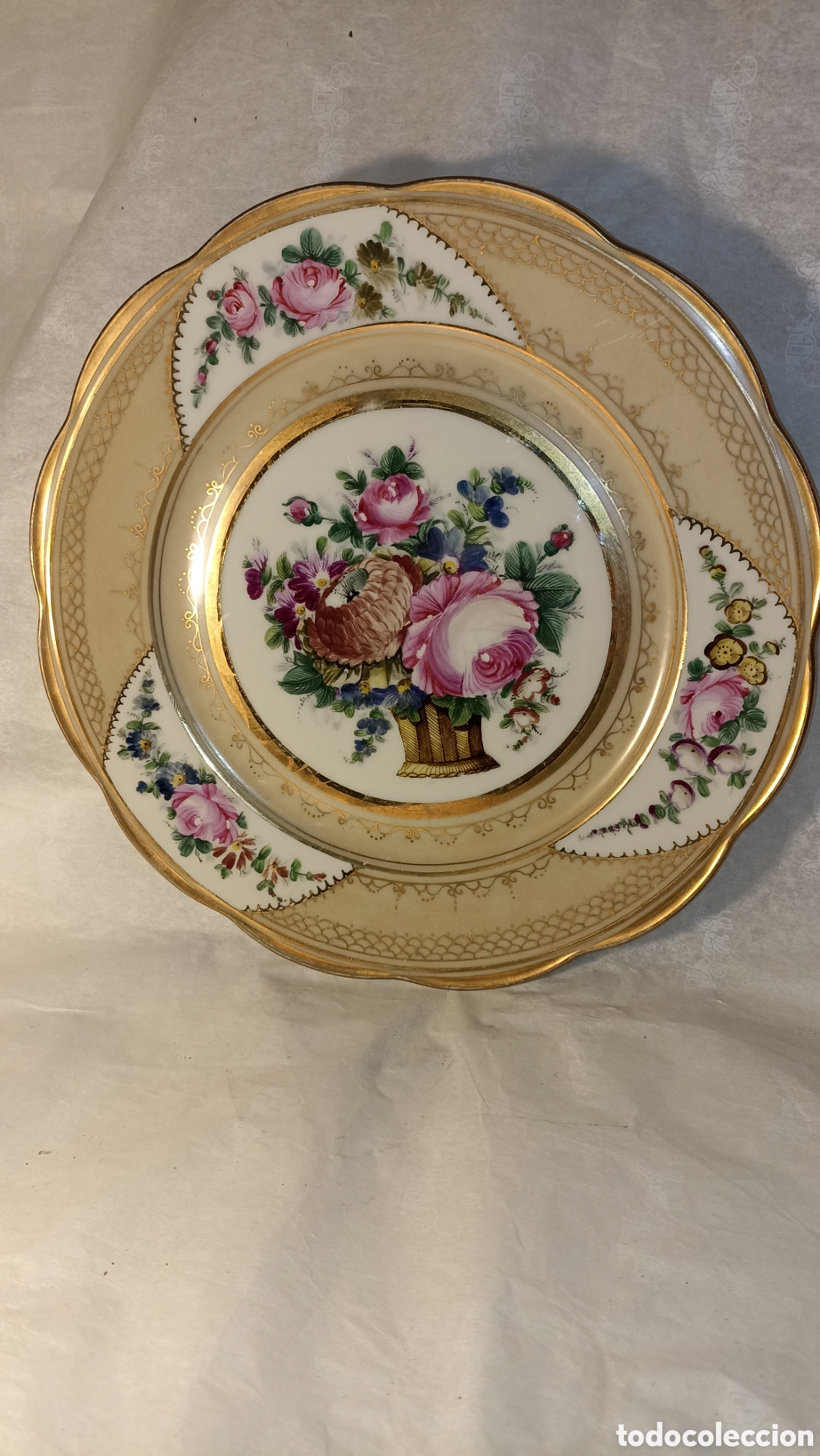 Antig&uuml;edades: Plato de Porcelana Alemana KPM Krister &ndash; Modelo Prinzess (A&ntilde;os 50/60)