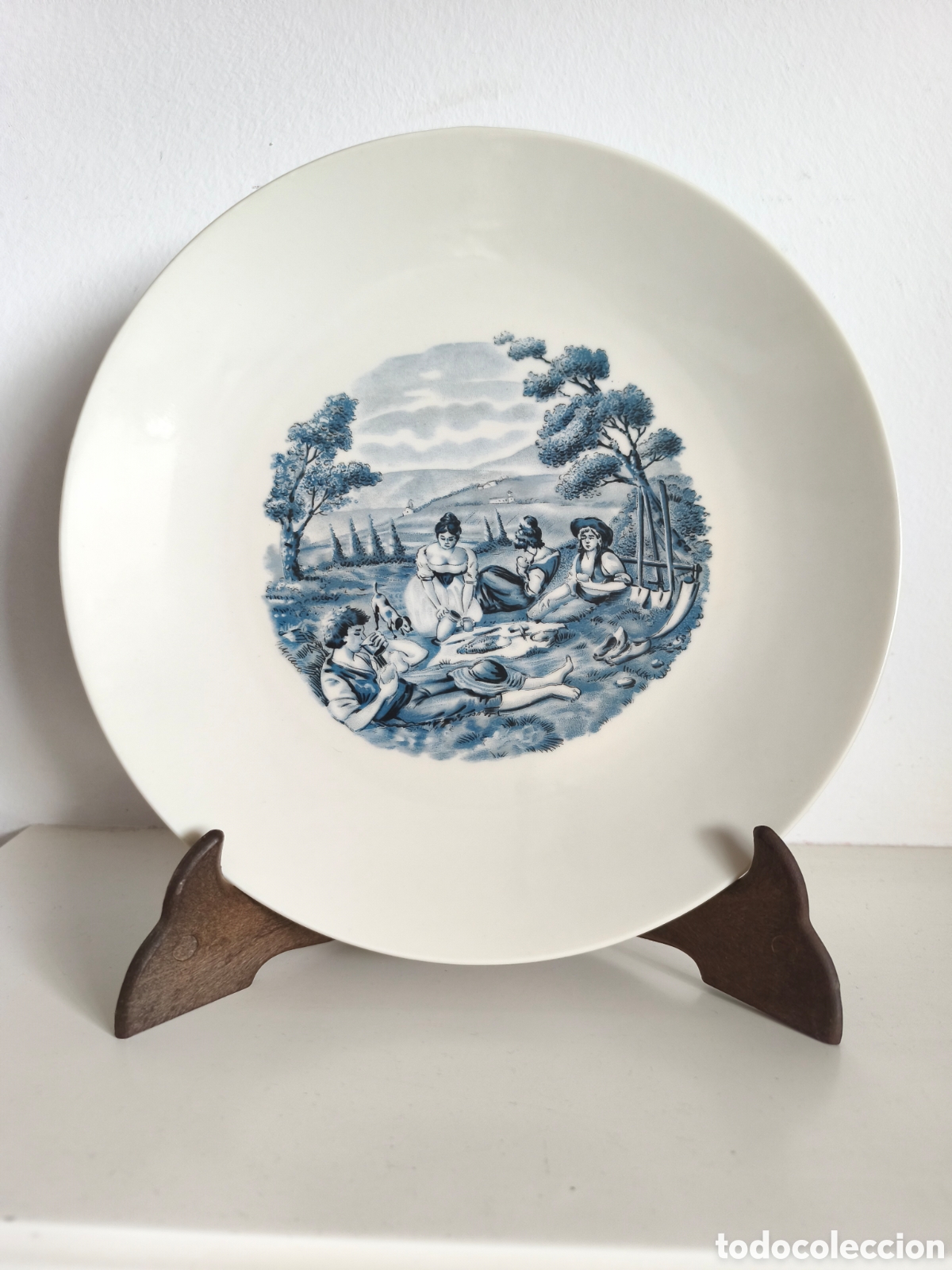 Antig&uuml;edades: Plato Alem&aacute;n, imagen campestre de la prestigiosa casa Seltmann Weiden de entre 1950 a 1970