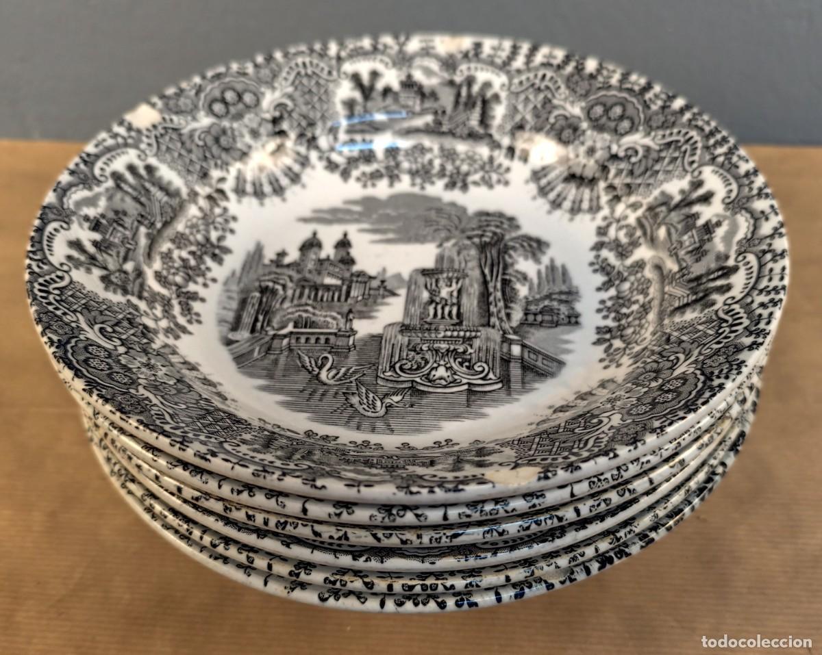 Antig&uuml;edades: 6 platos hondos Pickman la Cartuja de Sevilla