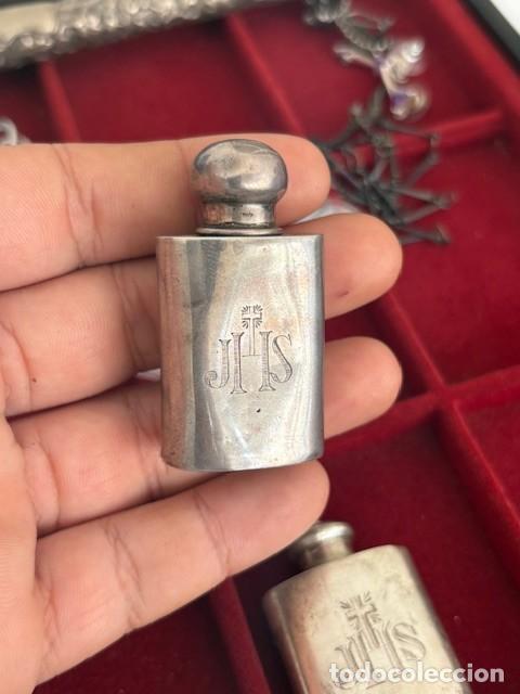 Antig&uuml;edades: CRISMERA BENDITERA DE IGLESIA / PLATA 916 JOYERIA REYES SIGLO XIX
