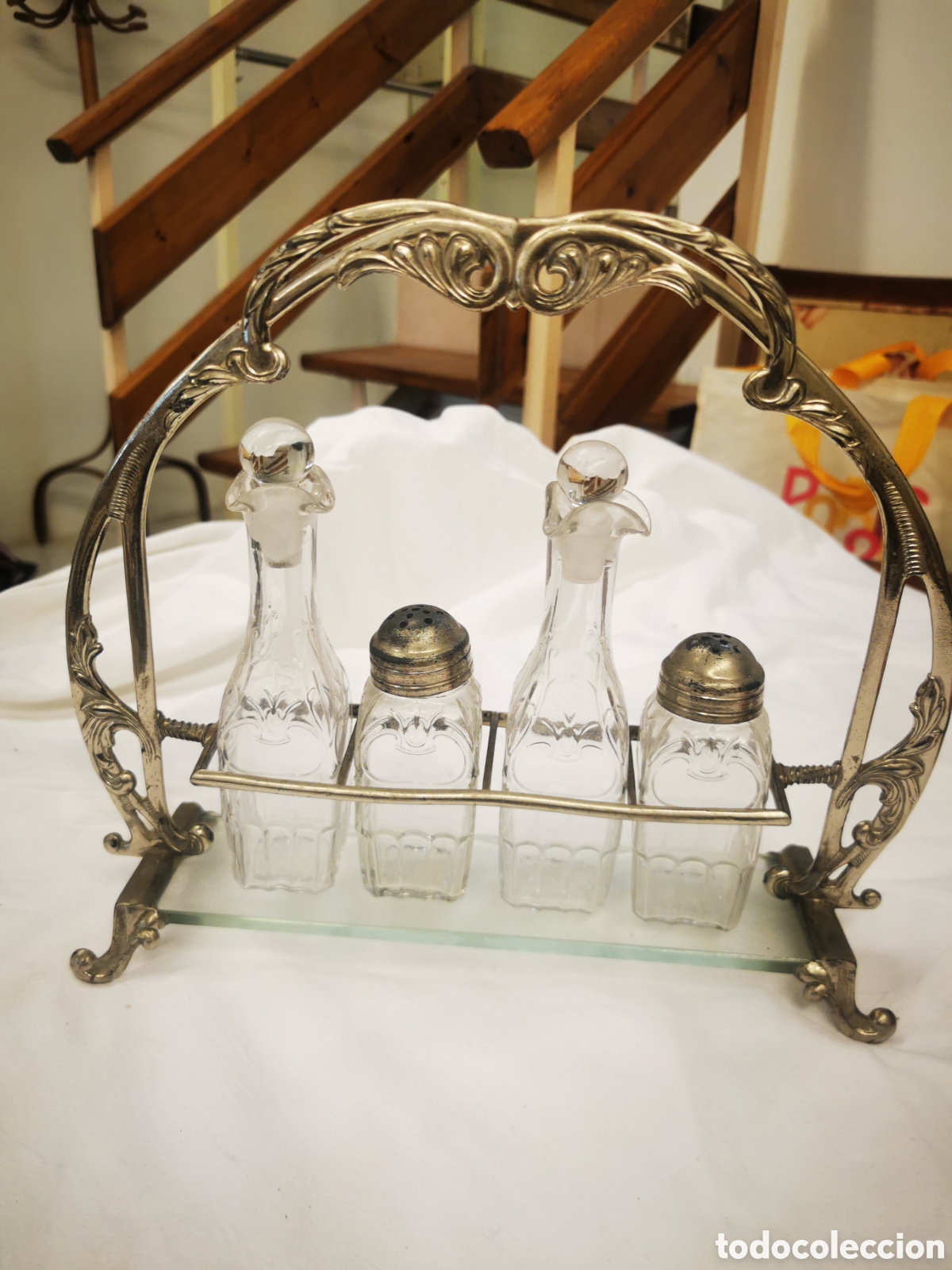 Antig&uuml;edades: Vinagreras Art Noveau 1900 30.25cm condiciones aceptables