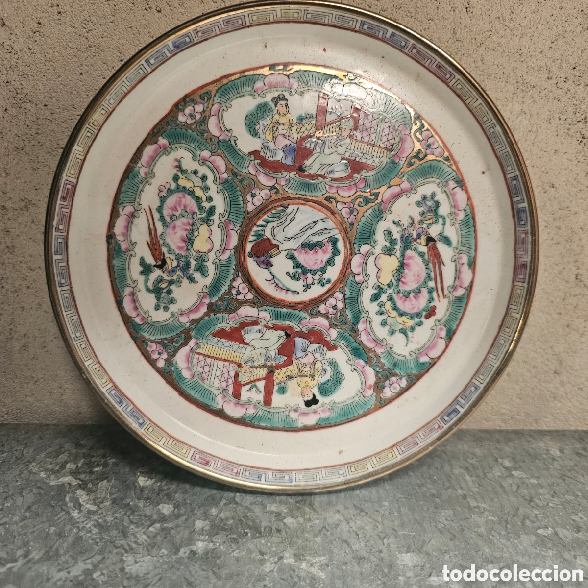 Antig&uuml;edades: ANTIGUO PLATO DE PORCELANA CHINA. 19,5 cm