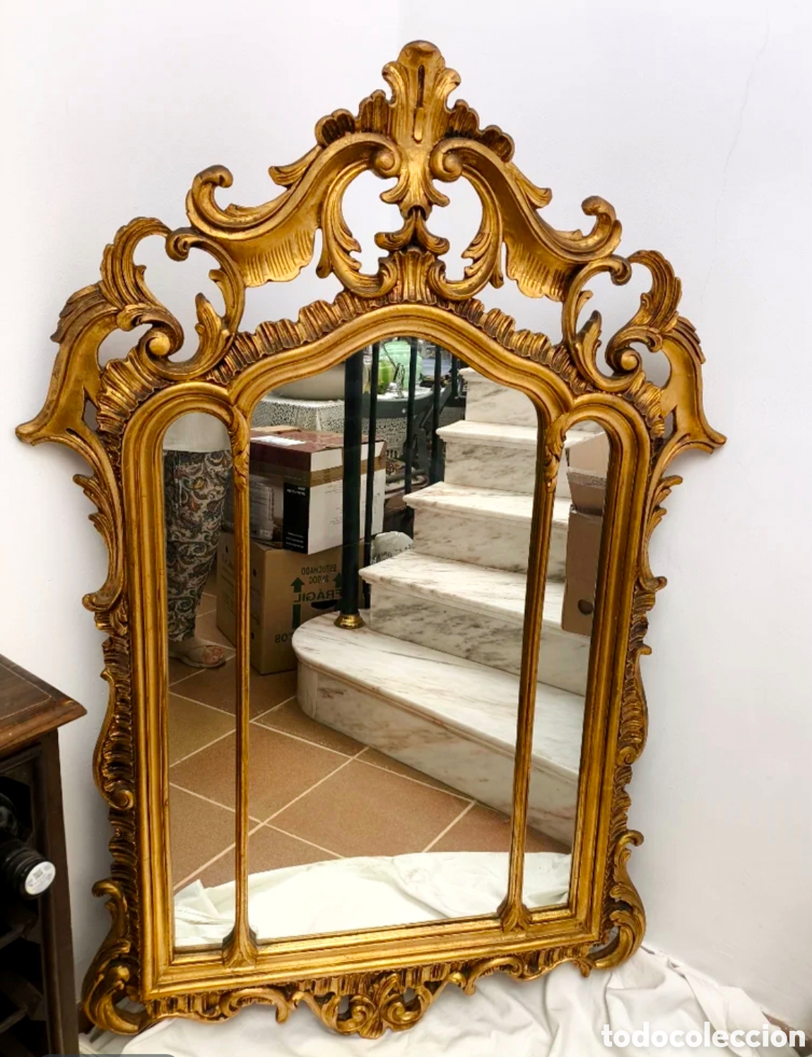 Antig&uuml;edades: Espectacular espejo de pared grande con un dise&ntilde;o inspirado en el estilo Luis XVI, datado de 1970/19