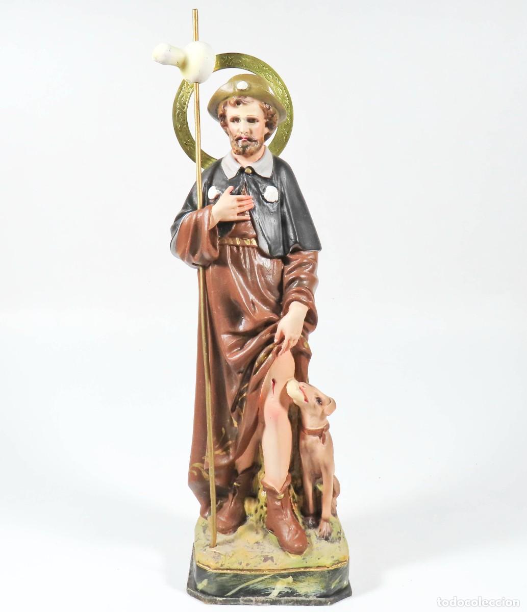 Antig&uuml;edades: FIGURA SAN ROQUE 35 cm TALLERES DE OLOT 1950