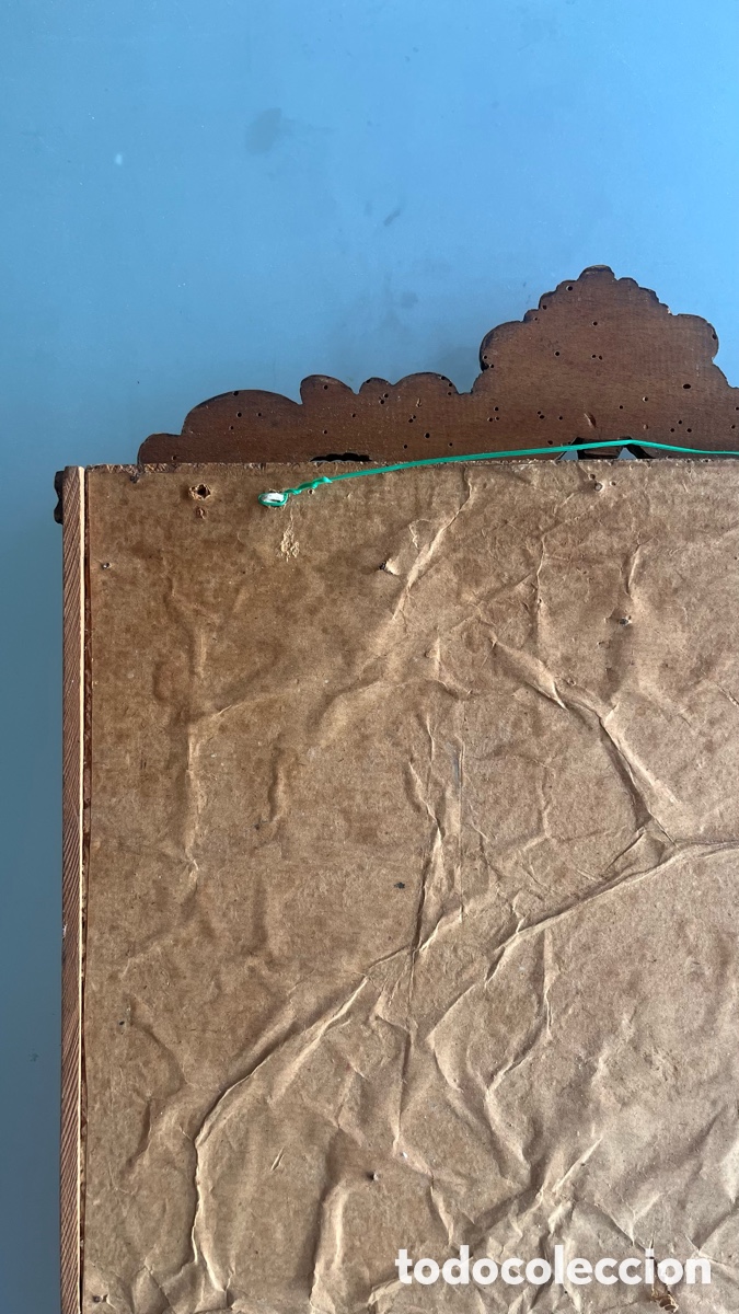 Antig&uuml;edades: Cuadro tr&iacute;ptico retablo religioso de madera - Foto 8