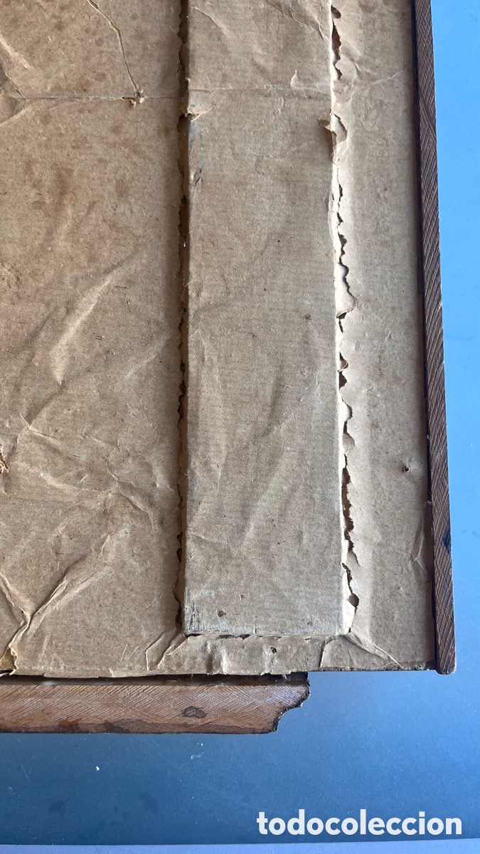 Antig&uuml;edades: Cuadro tr&iacute;ptico retablo religioso de madera - Foto 10