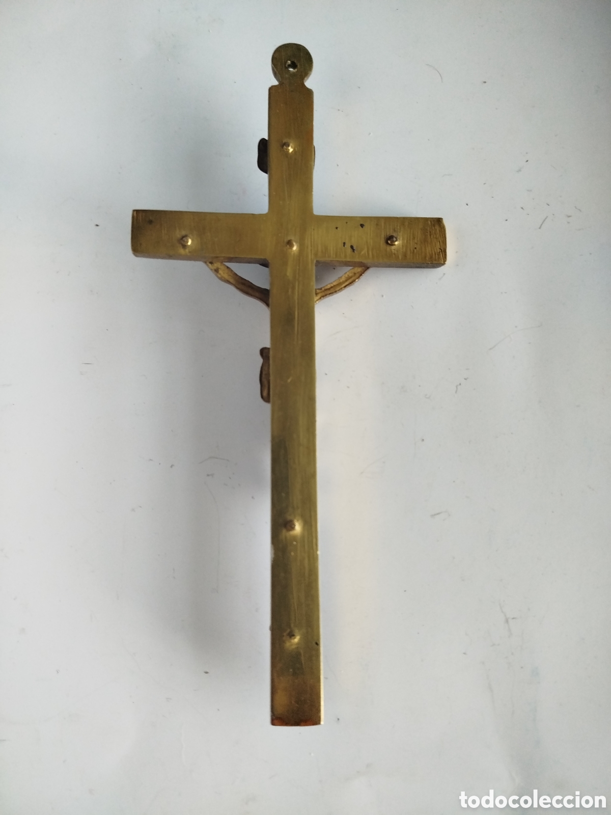 Antig&uuml;edades: ANTIGUA CRUZ DE MADERA Y BRONCE. - Foto 2