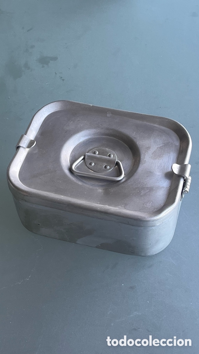 Antig&uuml;edades: Fiambrera tupper de aluminio antiguo vintage Hispano Suiza