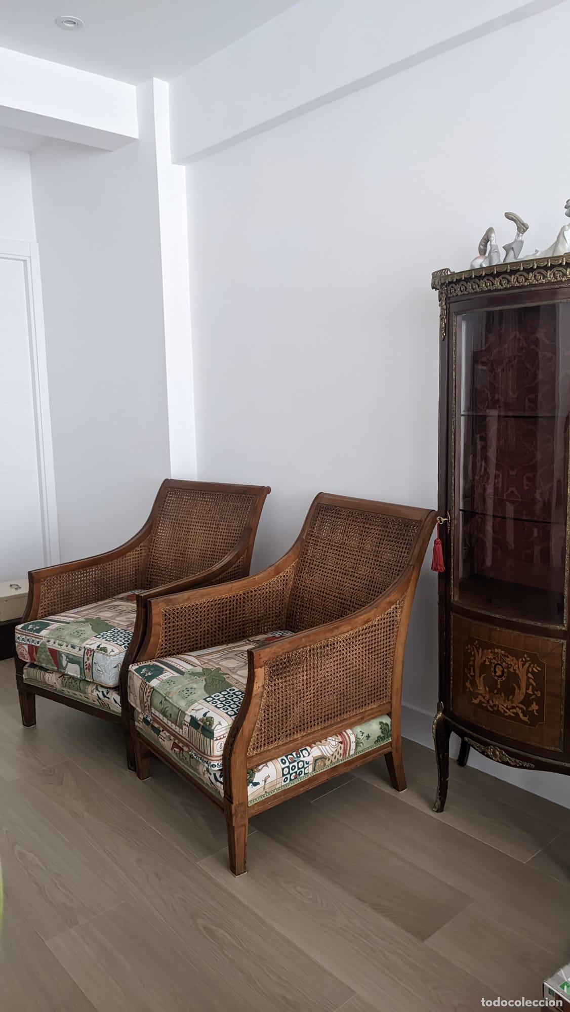 Antig&uuml;edades: PAREJA DE SILLONES BERGERE ANTIGUOS