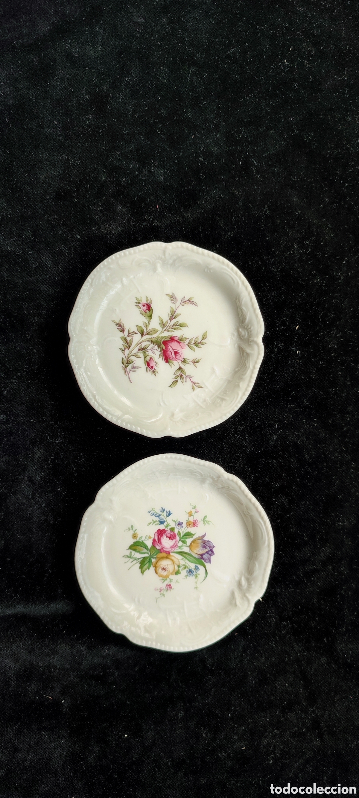 Antig&uuml;edades: Dos platitos de la colecci&oacute;n Sandsouci de porcelana Rosenthal Alemania
