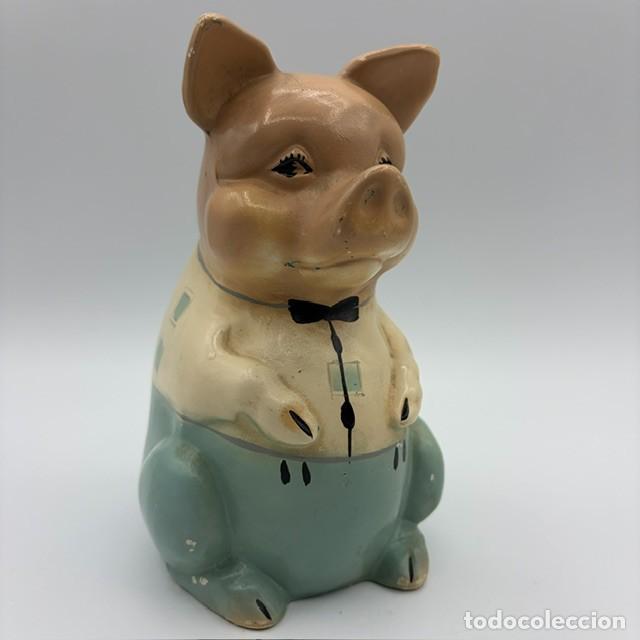 Antig&uuml;edades: Hucha de cer&aacute;mica &rdquo;Mr. Pig&rdquo; Ellgreave Pottery