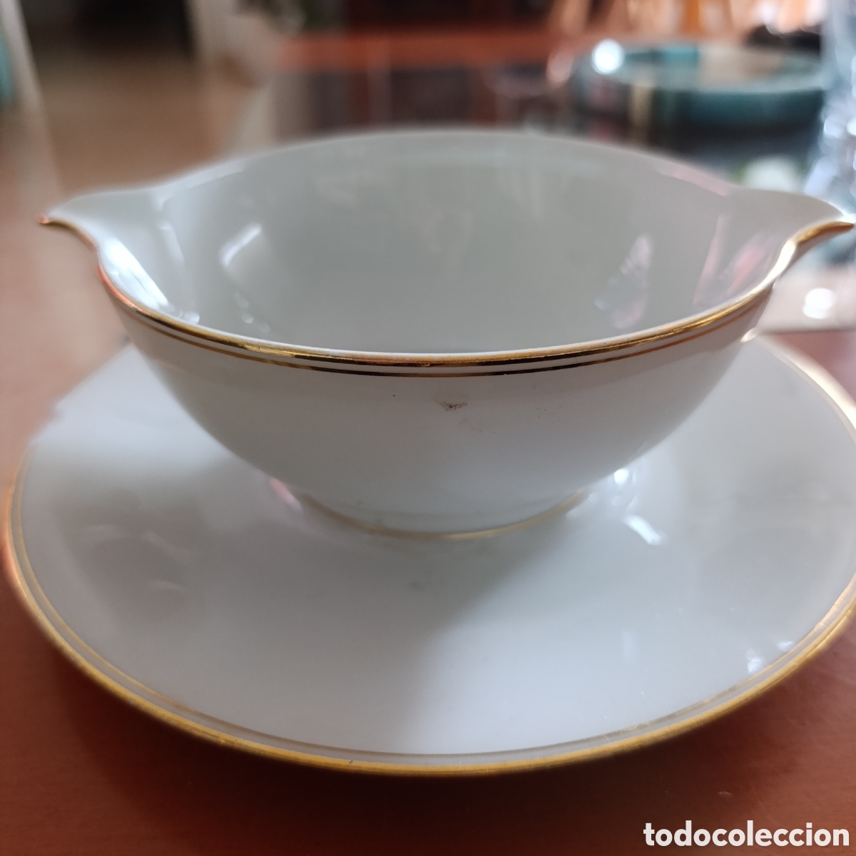 Antig&uuml;edades: Salsera Limoges Charles Ahrenfeldt ,principios s.XX,elegante.
