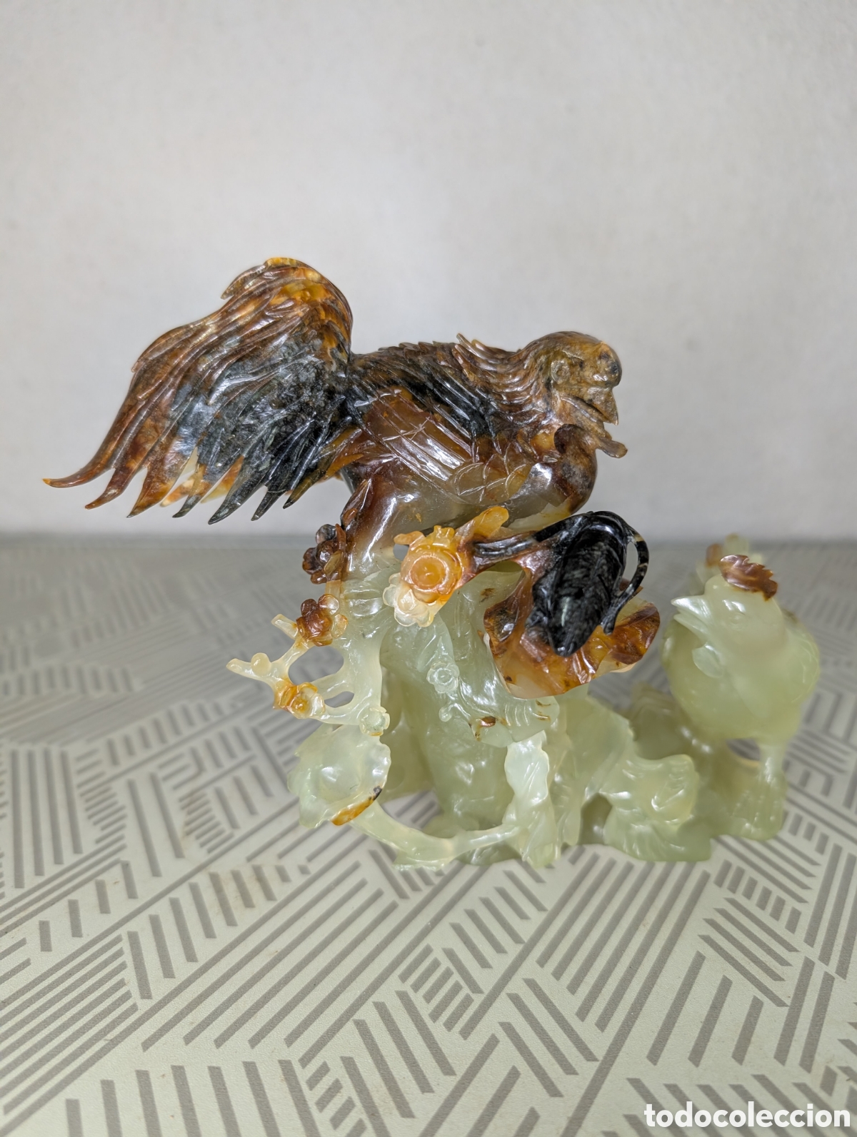 Antig&uuml;edades: Figura decorativa estilo jade ave (&aacute;guila/f&eacute;nix) tallada a mano