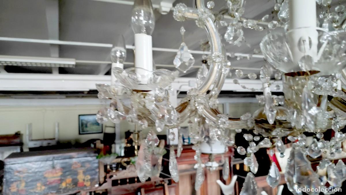 Antig&uuml;edades: Lampara de cristal de 10 luces SXX - Foto 3