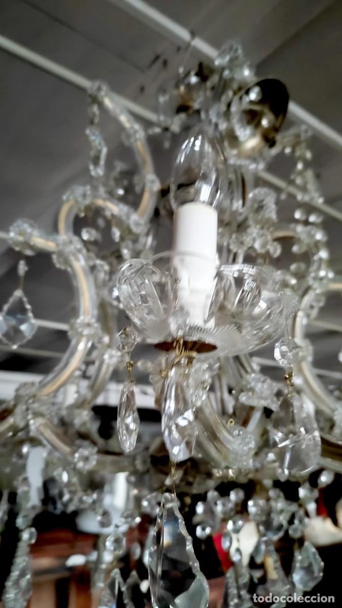 Antig&uuml;edades: Lampara de cristal de 10 luces SXX - Foto 4
