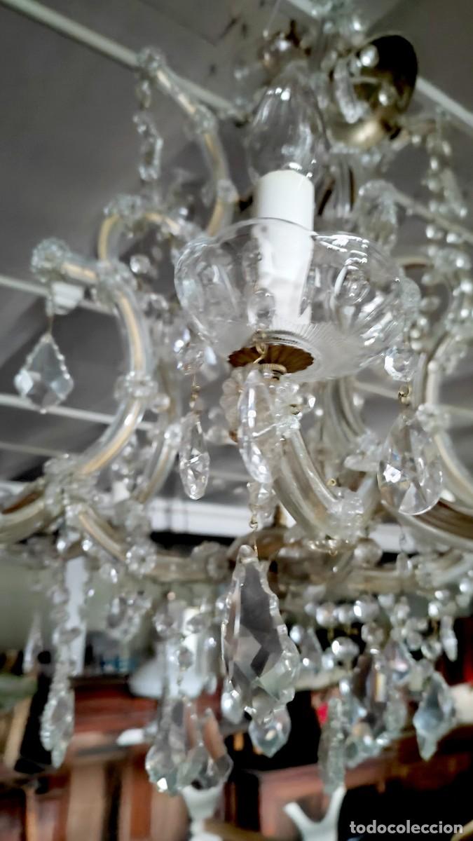 Antig&uuml;edades: Lampara de cristal de 10 luces SXX - Foto 5