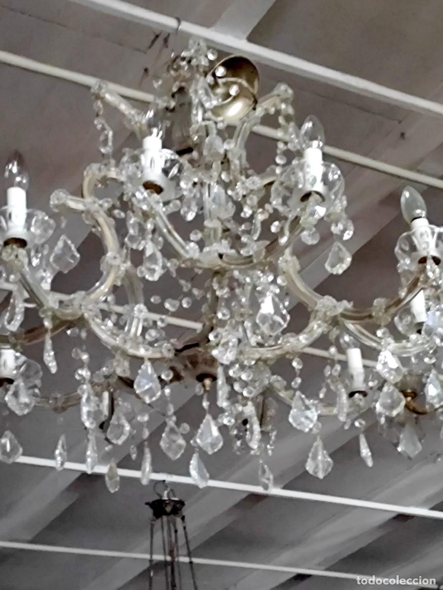 Antig&uuml;edades: Lampara de cristal de 10 luces SXX - Foto 7