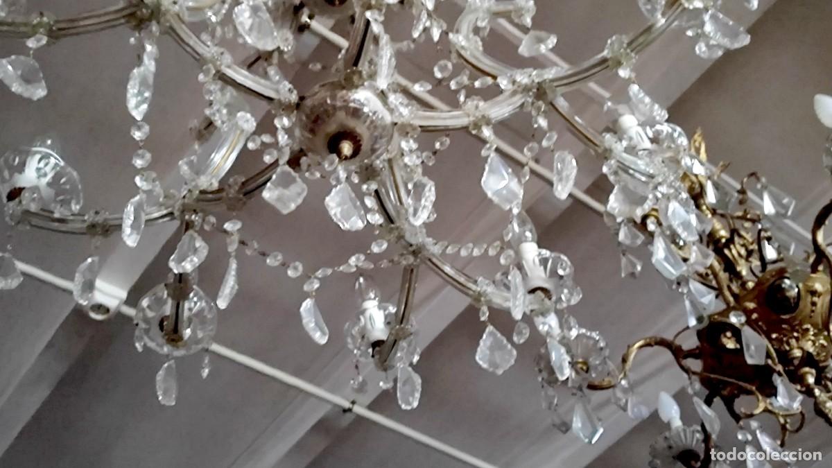 Antig&uuml;edades: Lampara de cristal de 10 luces SXX - Foto 9