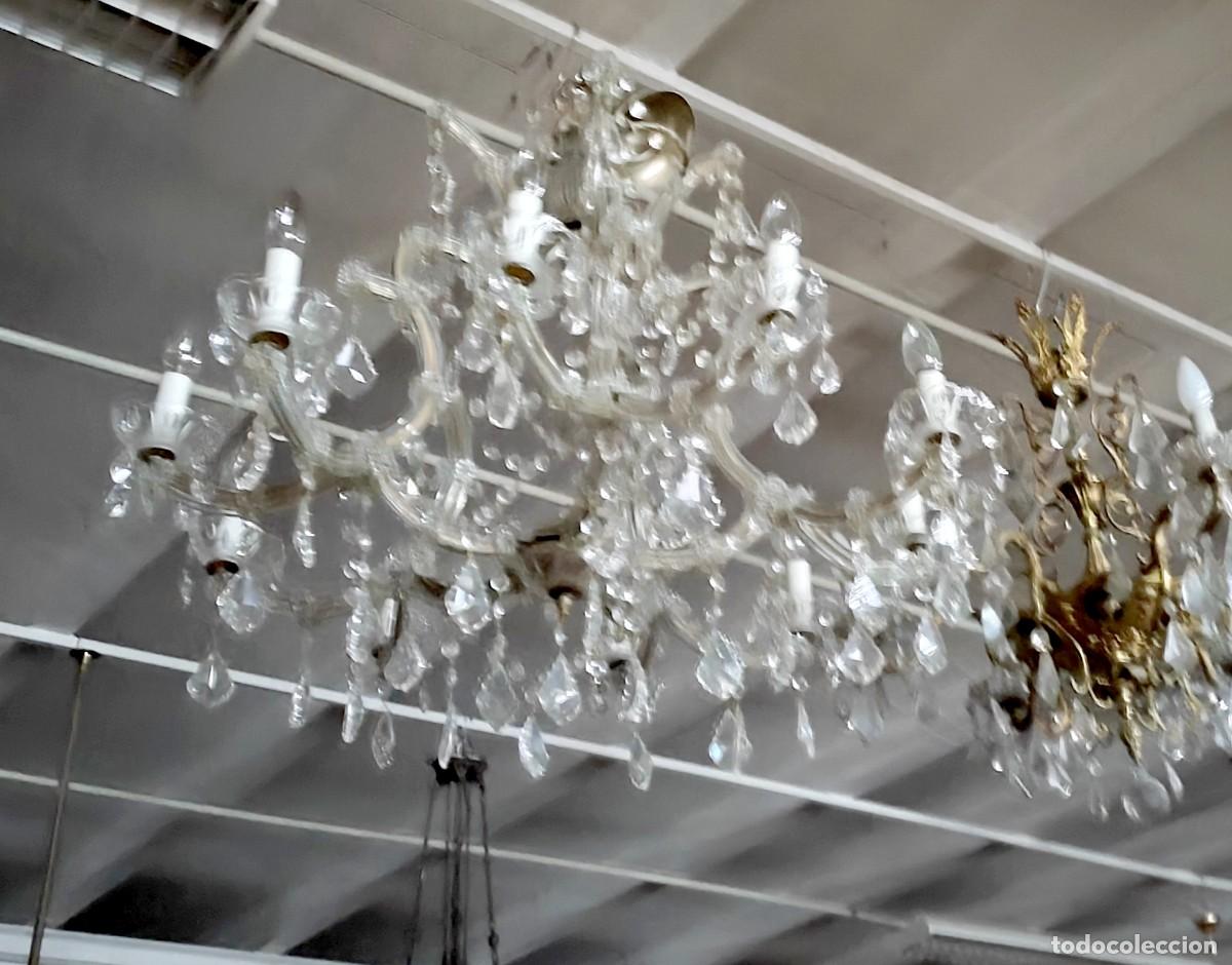 Antig&uuml;edades: Lampara de cristal de 10 luces SXX - Foto 10