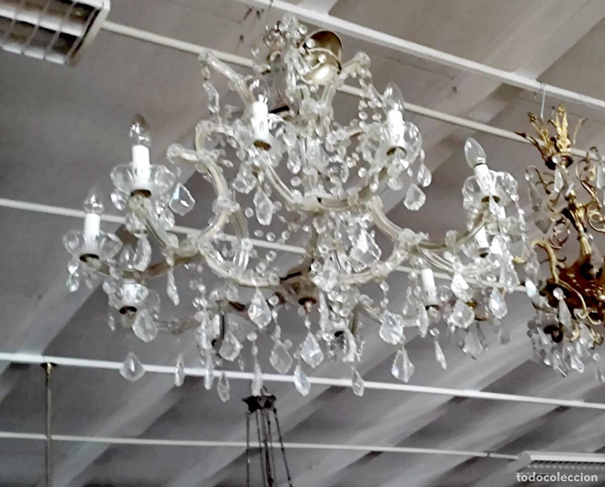Antig&uuml;edades: Lampara de cristal de 10 luces SXX - Foto 11
