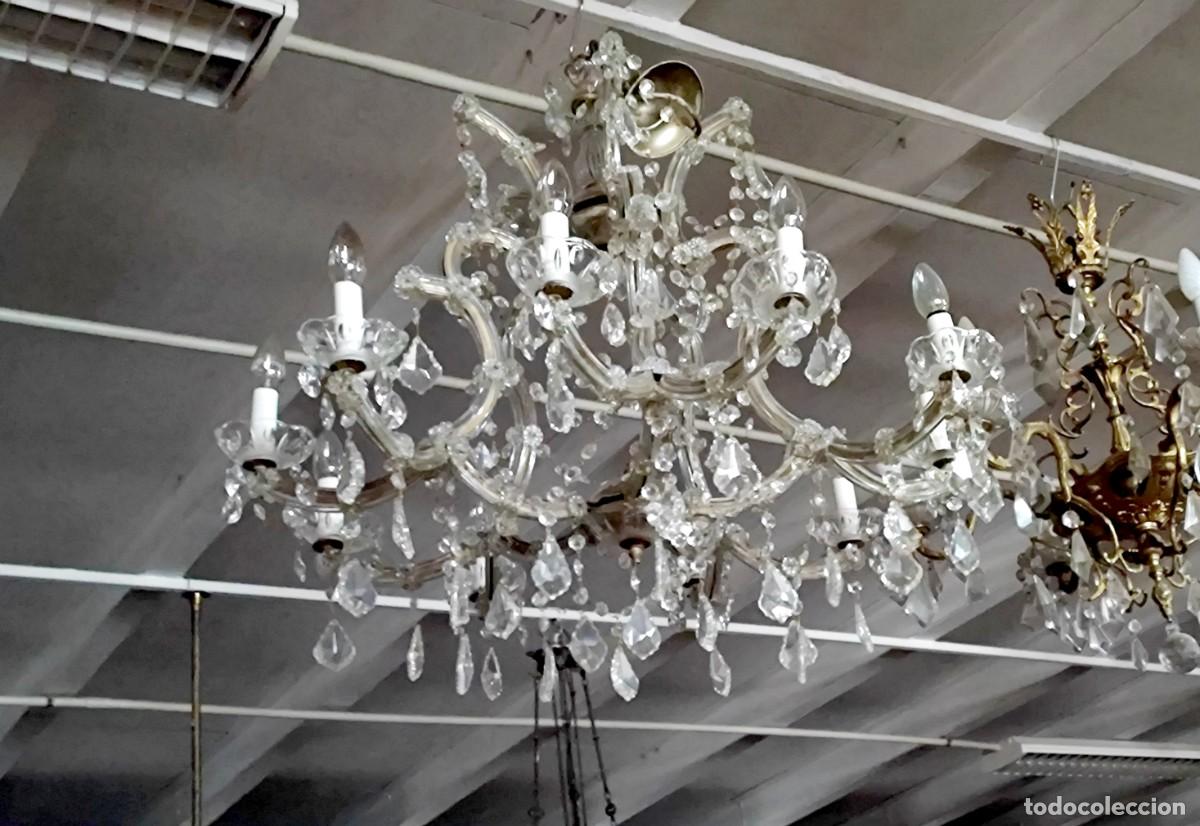 Antig&uuml;edades: Lampara de cristal de 10 luces SXX - Foto 12