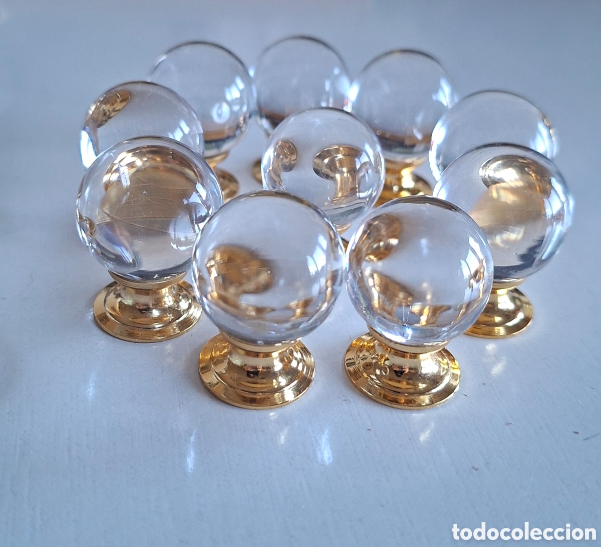 Antig&uuml;edades: 10 ANTIGUOS TIRADORES CRISTAL SOPLADO