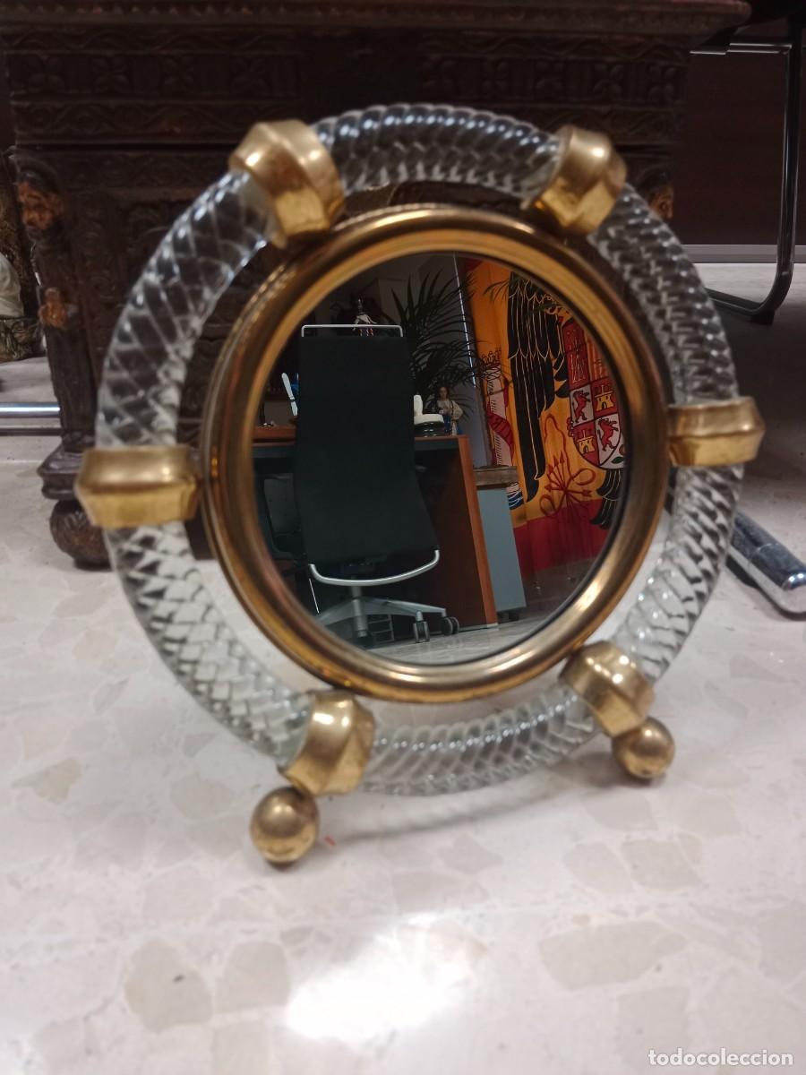 Antig&uuml;edades: PRECIOSO ESPEJO DE TOCADOR ART DECO DE CRISTAL DE MURANO POR CARLO SCARPA PARA VENINI - A&Ntilde;OS 30