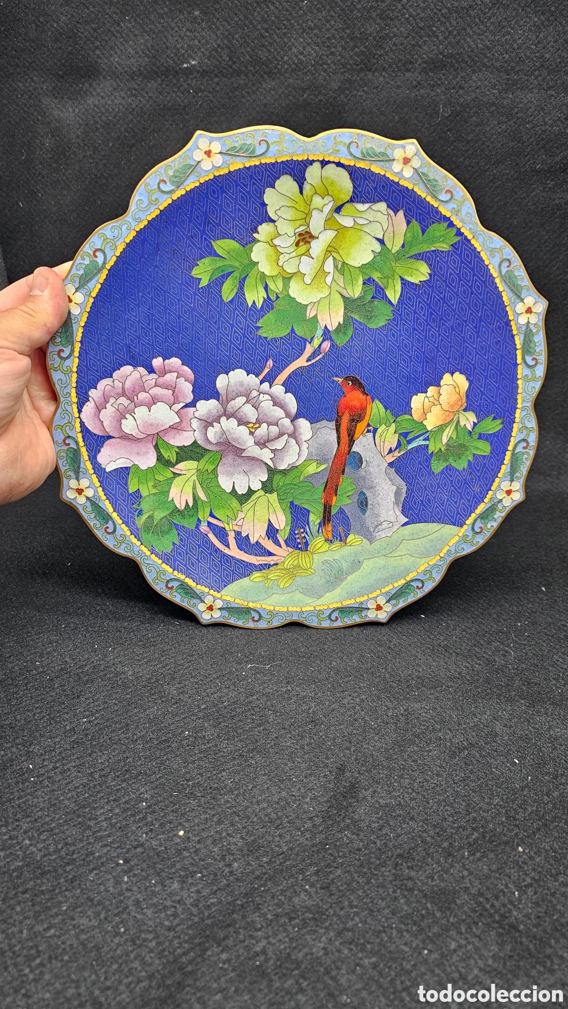 Antig&uuml;edades: Precioso plato de cloisonne / cloison&eacute;