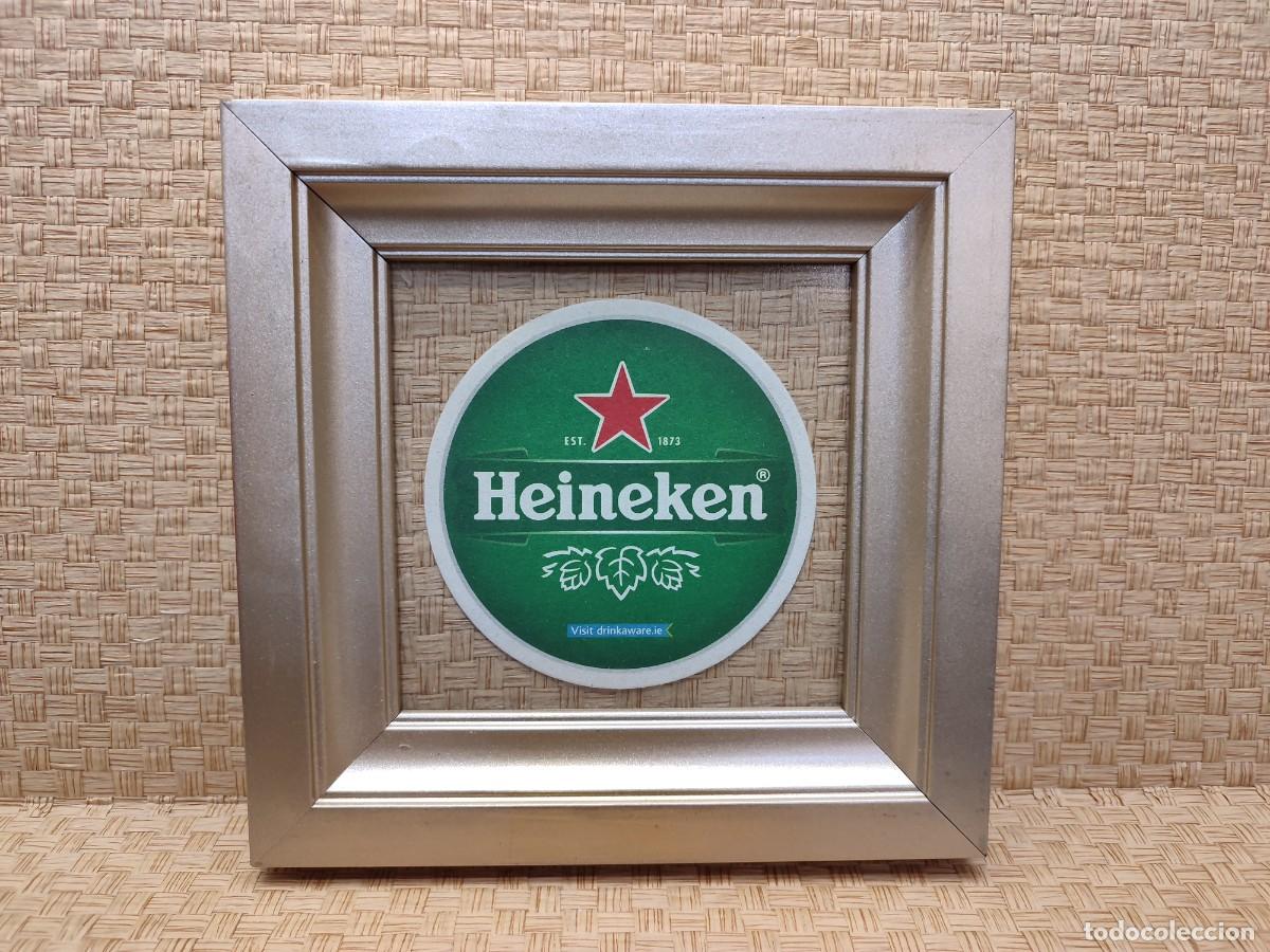 Antig&uuml;edades: Posavasos cerveza neerlandesa Heineken . Cuadrito