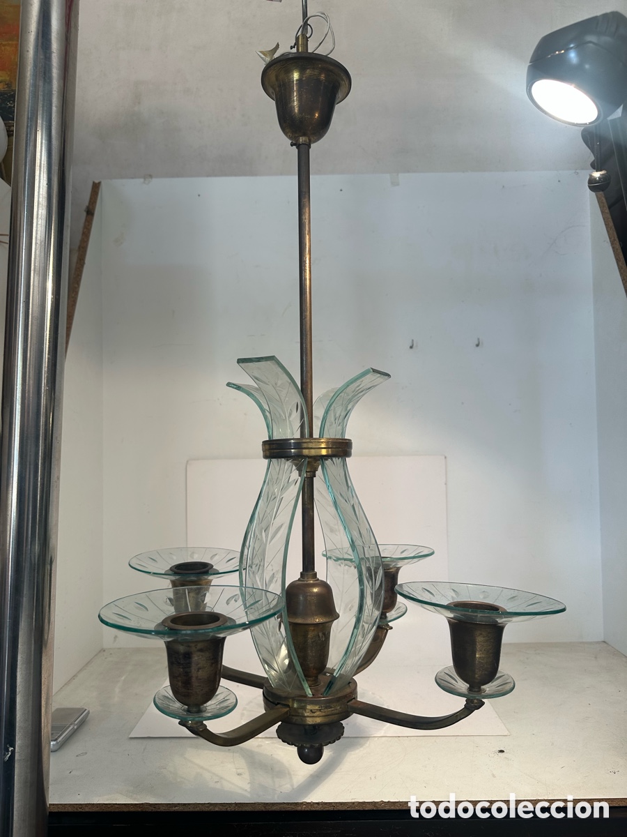 Antig&uuml;edades: PRECIOSA LAMPARA ART DECO DE CRISTAL ANTIGUA.