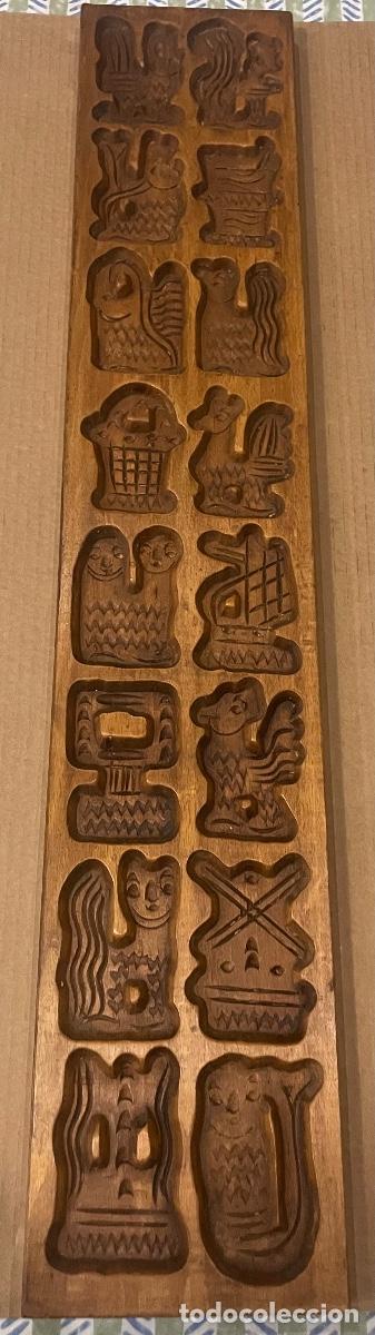 Antig&uuml;edades: PASTELERIA - ANTIGUO MOLDE DE MADERA TALLADA PARA HACER GALLETAS O PAN DE JENGIBRE FIGURAS PERSONAJE