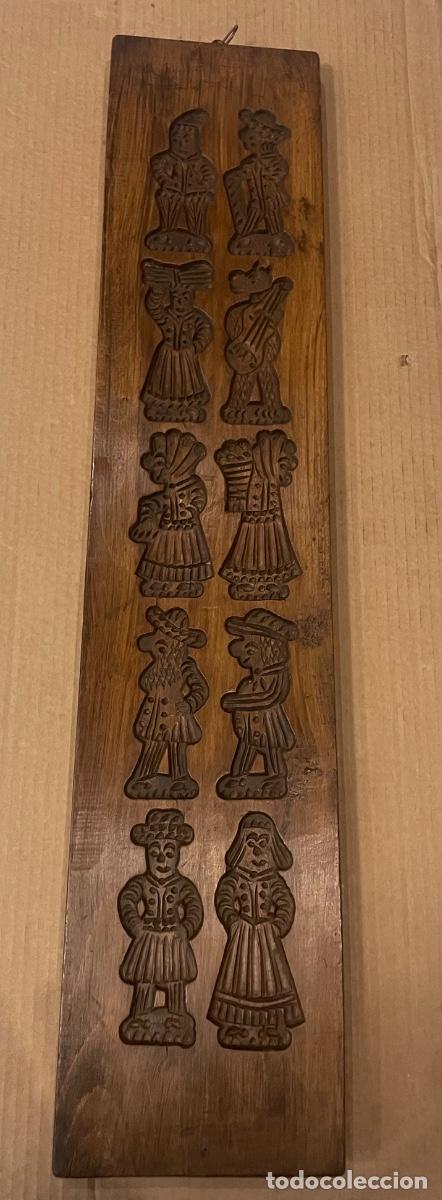 Antig&uuml;edades: PASTELERIA - ANTIGUO MOLDE DE MADERA TALLADA PARA HACER GALLETAS O PAN DE JENGIBRE FIGURAS PERSONAJE